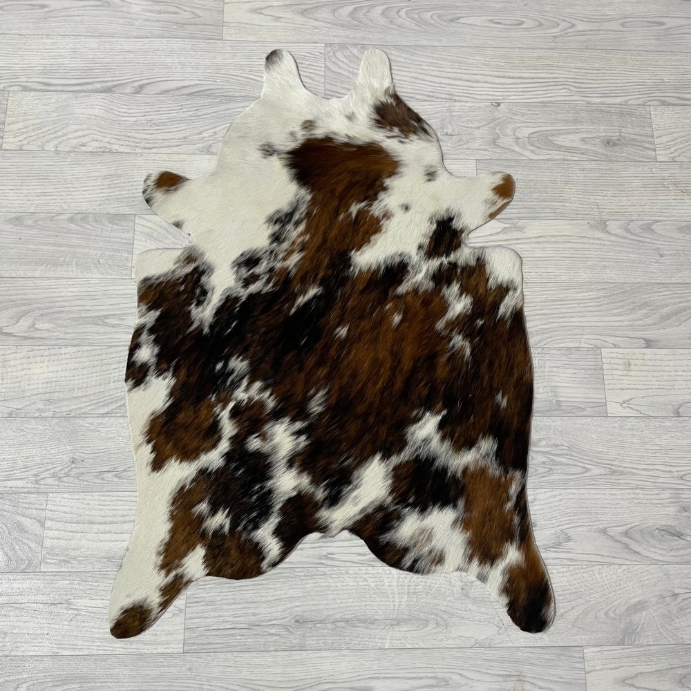 Lederstore Kleine koeienhuid bruin wit zwart (Normandiër) 90x60cm