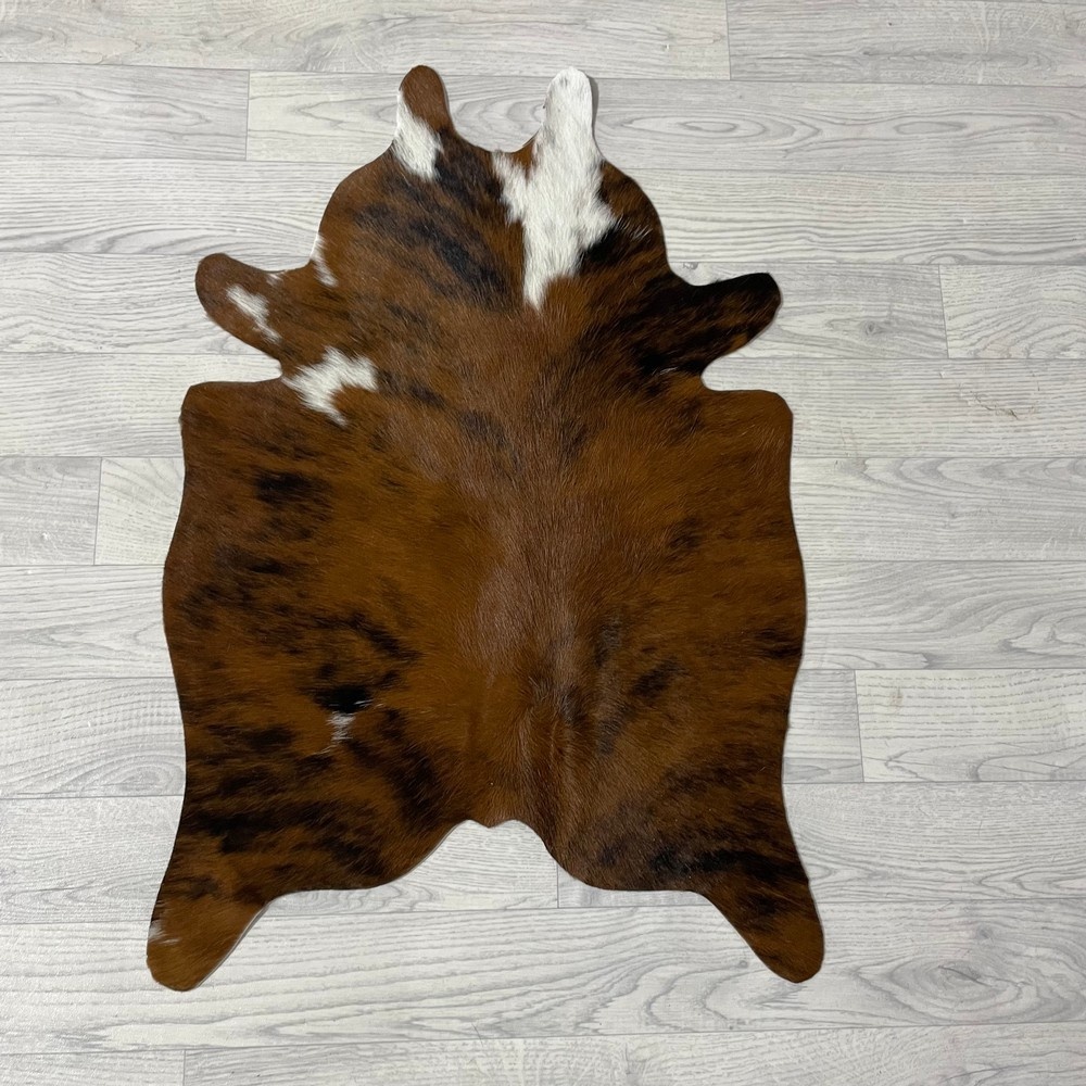 Lederstore Kleine koeienhuid bruin wit zwart (Normandiër) 90x60cm