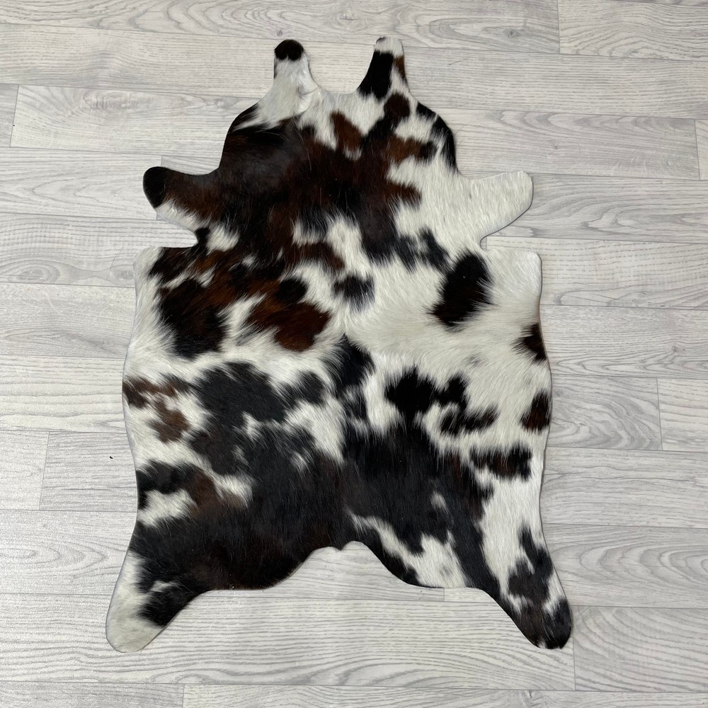 Lederstore Kleine koeienhuid bruin wit zwart (Normandiër) 90x60cm