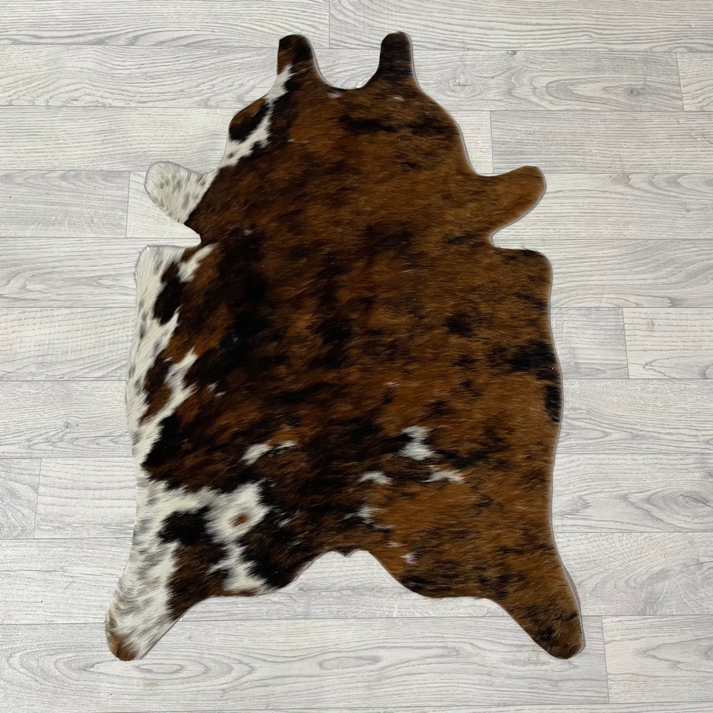 Lederstore Kleine koeienhuid bruin wit zwart (Normandiër) 90x60cm
