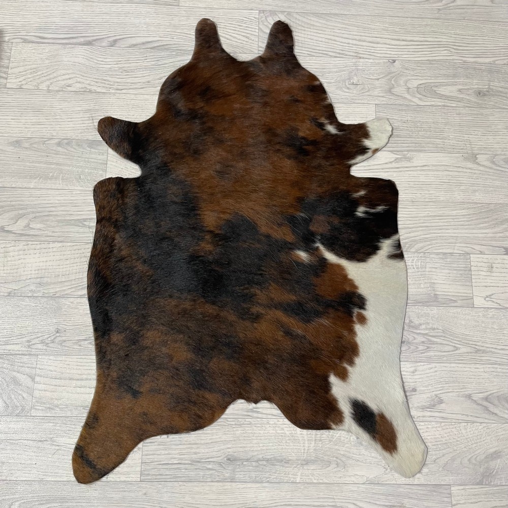 Lederstore Kleine koeienhuid bruin wit zwart (Normandiër) 90x60cm
