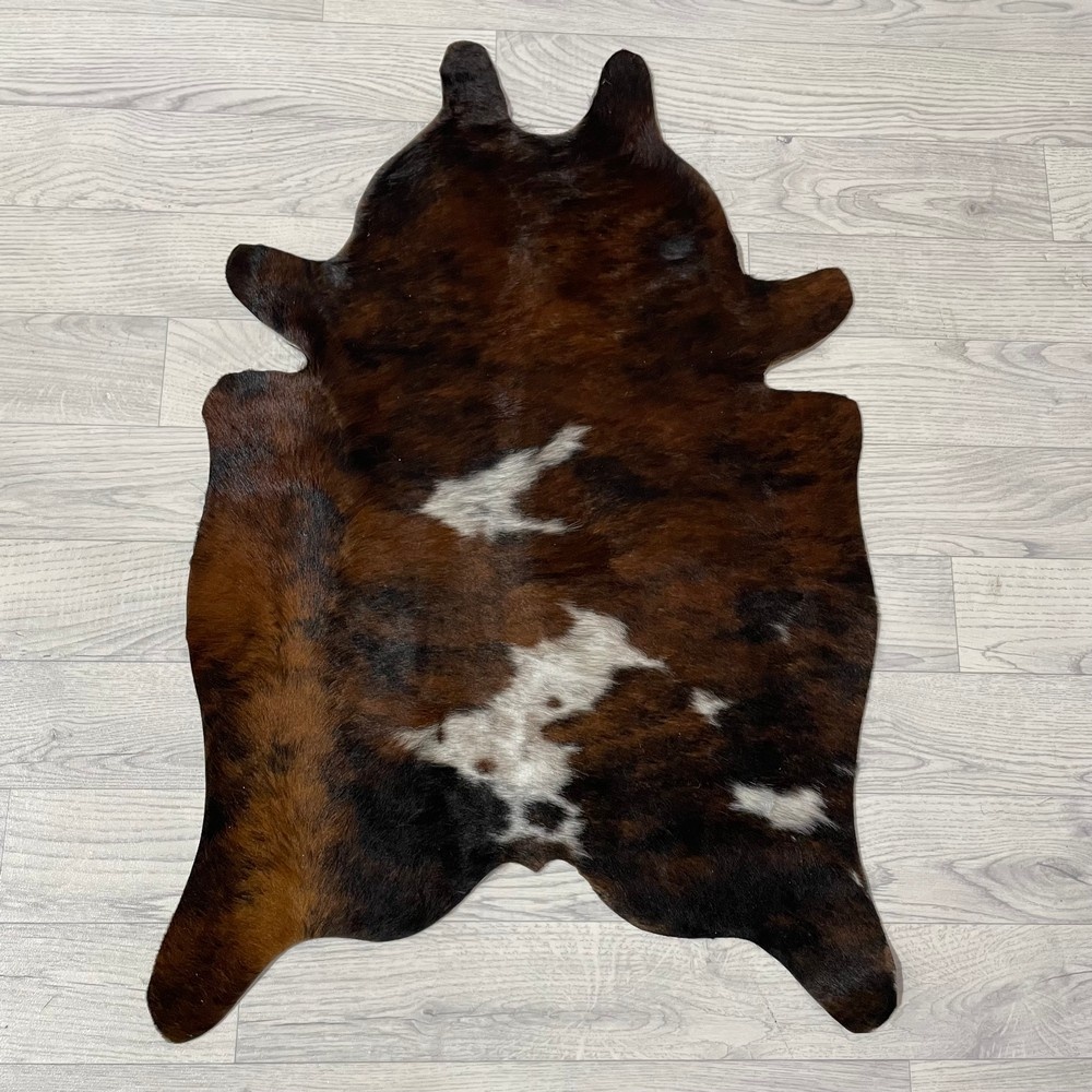 Lederstore Kleine koeienhuid bruin wit zwart (Normandiër) 90x60cm