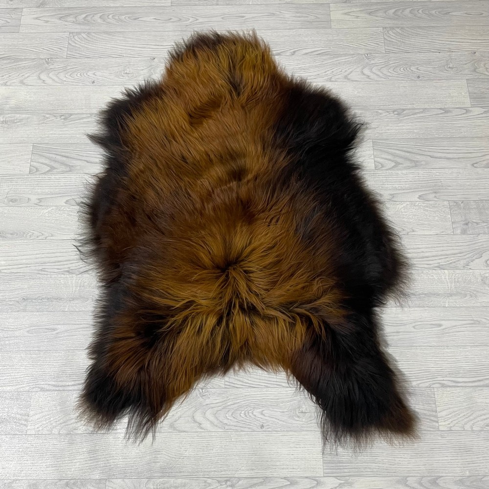 Lederstore IJslander schapenvacht bruin zwart 105x70cm M