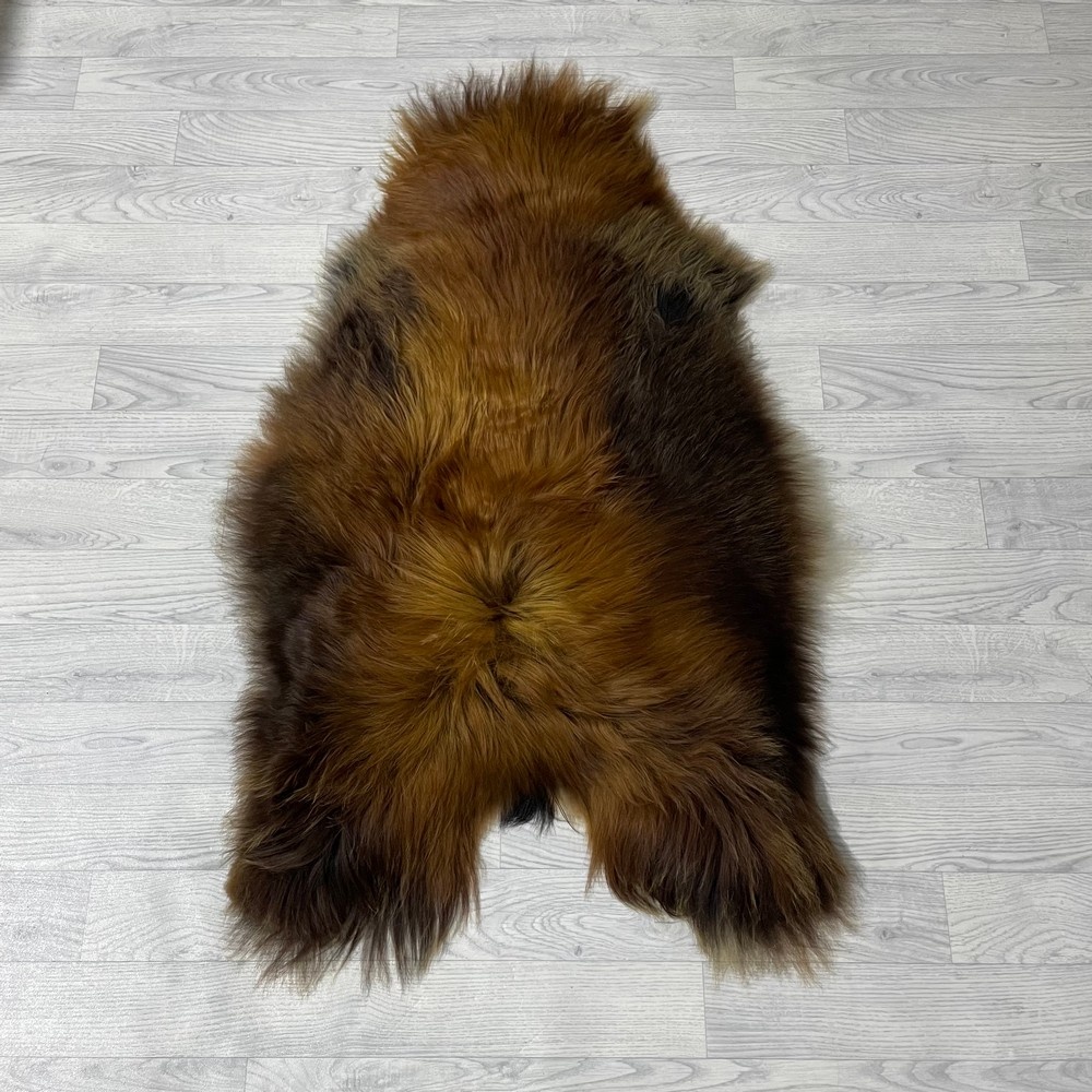 Lederstore IJslander schapenvacht bruin zwart wit 115x65cm M
