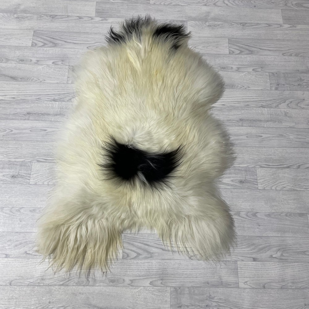 Lederstore IJslander schapenvacht creme bruin zwart 110x75cm M
