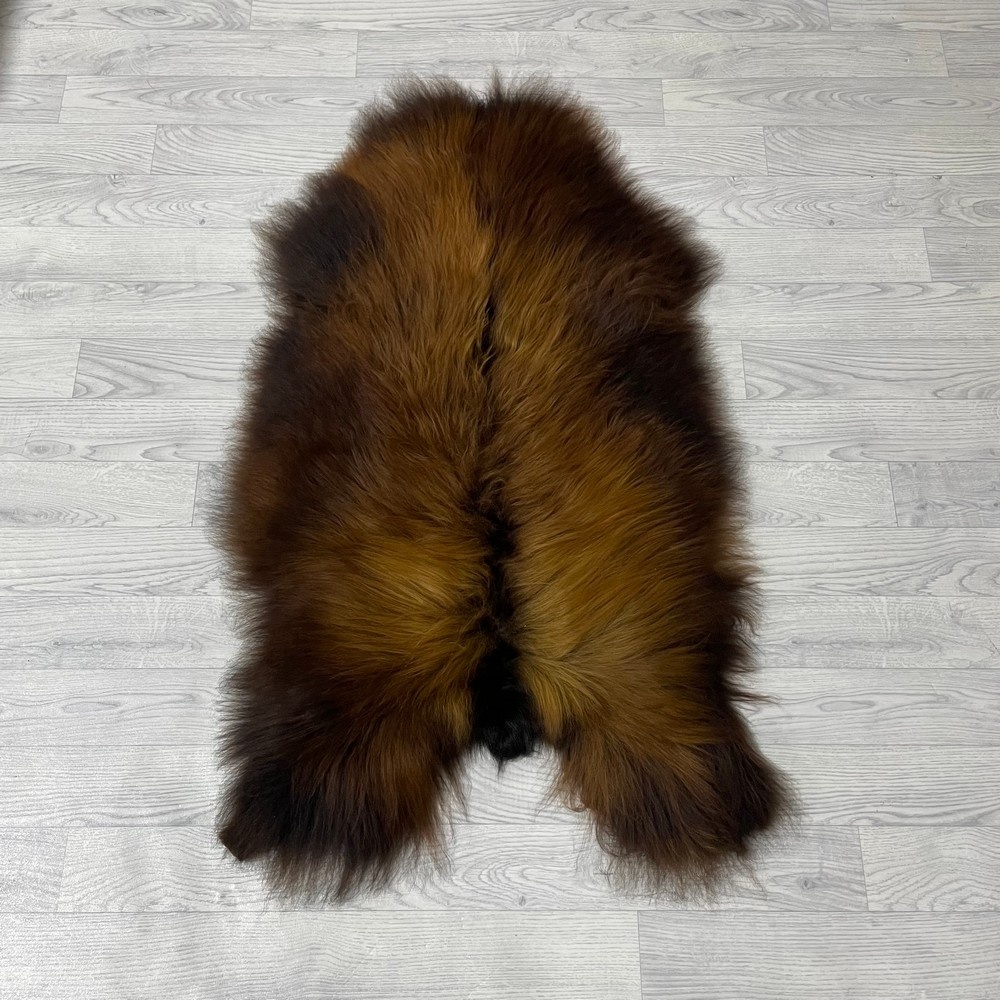 Lederstore IJslander schapenvacht bruin zwart 115x65cm M