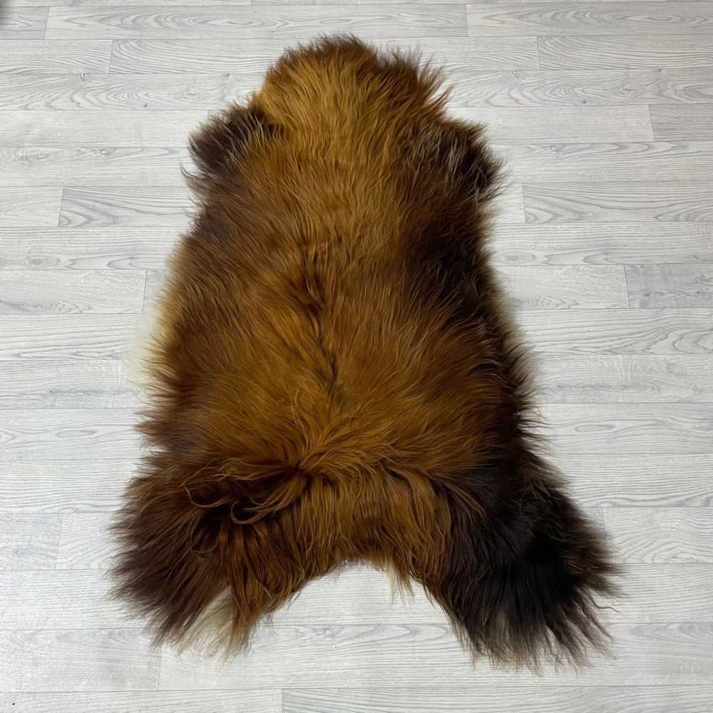 Lederstore IJslander schapenvacht bruin wit 120x75cm L
