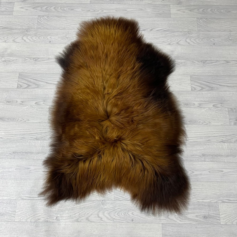 Lederstore IJslander schapenvacht bruin wit 100x65cm M