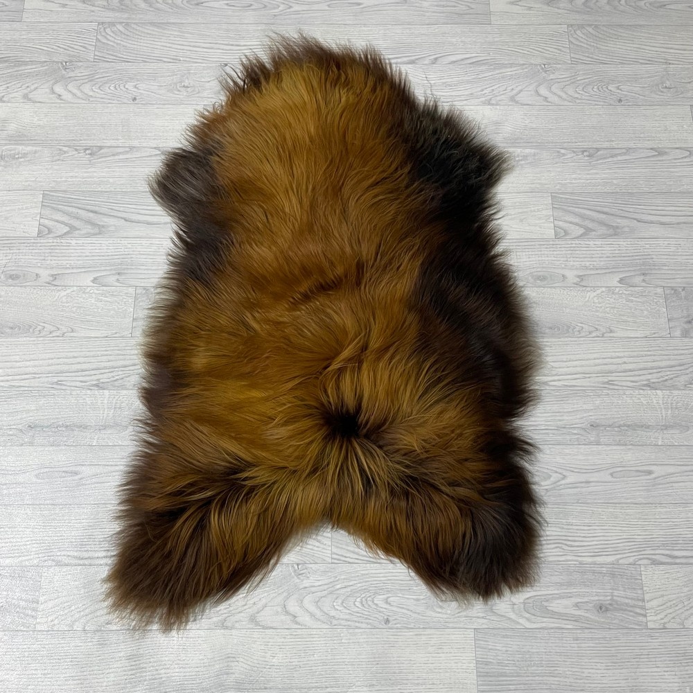Lederstore IJslander schapenvacht bruin wit 100x65cm M