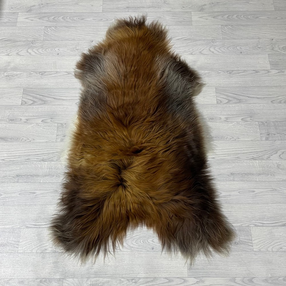 Lederstore IJslander schapenvacht bruin wit 115x65cm M