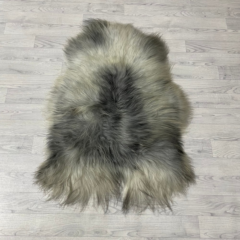 Lederstore IJslander schapenvacht grijs creme 110x75cm M