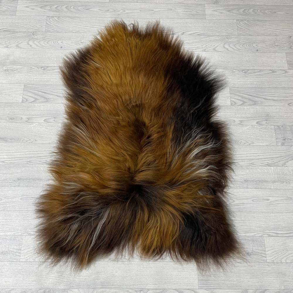 Lederstore IJslander schapenvacht bruin zwart wit 105x75cm M