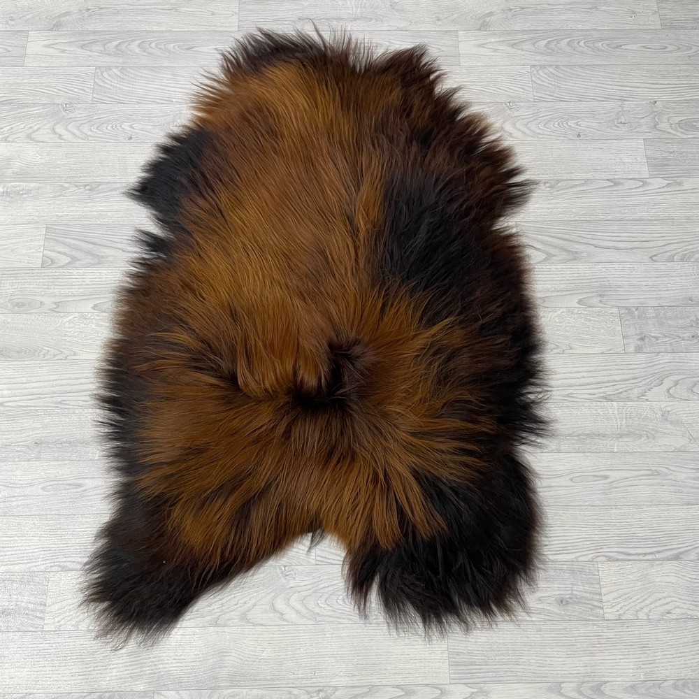 Lederstore IJslander schapenvacht bruin zwart 115x75cm M