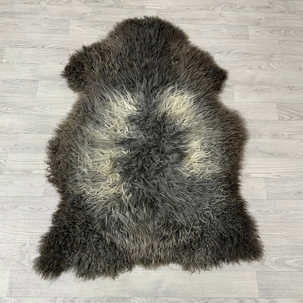 Lederstore Schapenvacht Gotland grijs wit bruin 130x90cm XXL