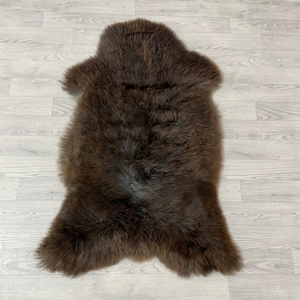 Lederstore Schapenvacht bruin grijs 120x80cm L