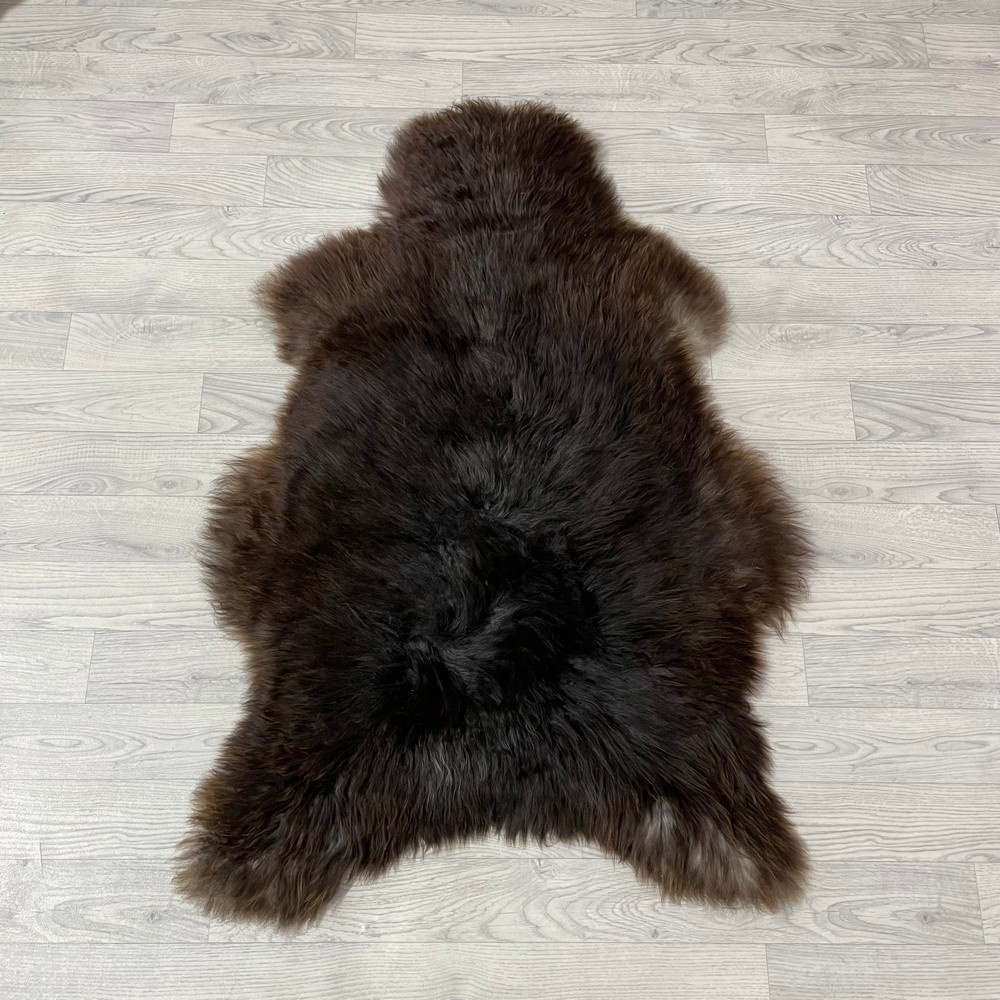 Lederstore Schapenvacht bruin grijs wit 120x80cm L