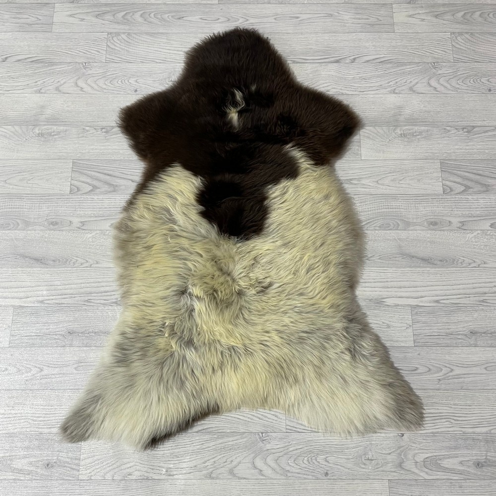 Lederstore Schapenvacht bruin creme 105x80cm M