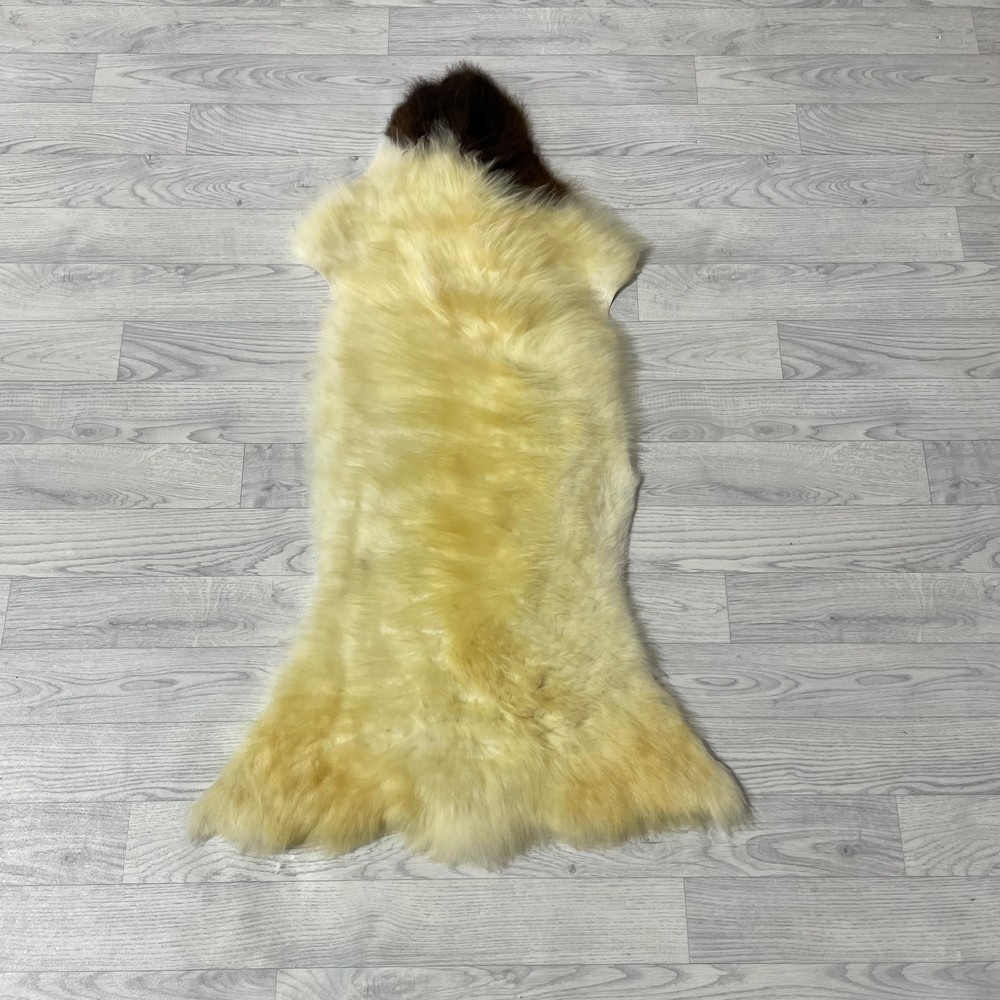 Lederstore Schapenvacht creme bruin 120x70cm