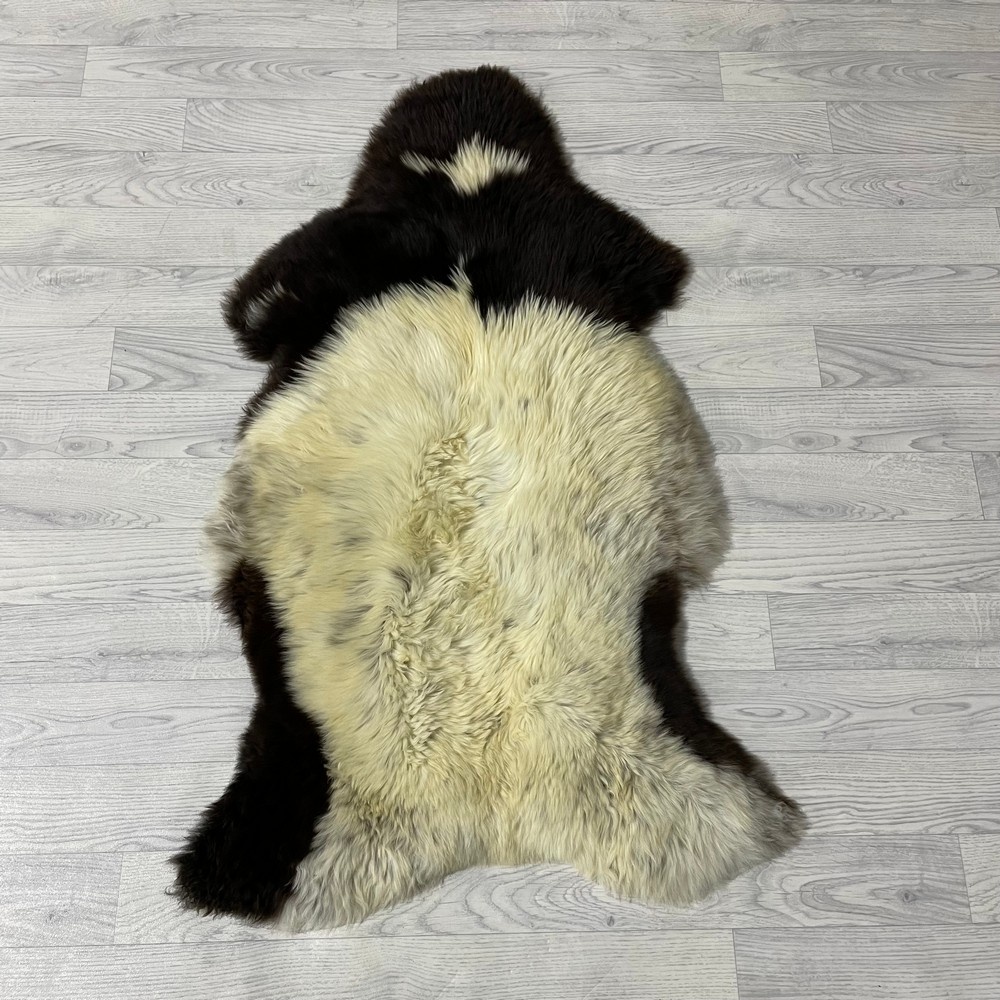 Lederstore Schapenvacht bruin creme 115x70cm