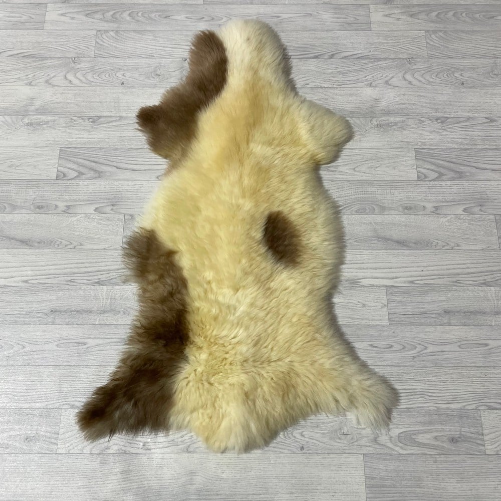 Lederstore Schapenvacht creme bruin 115x70cm