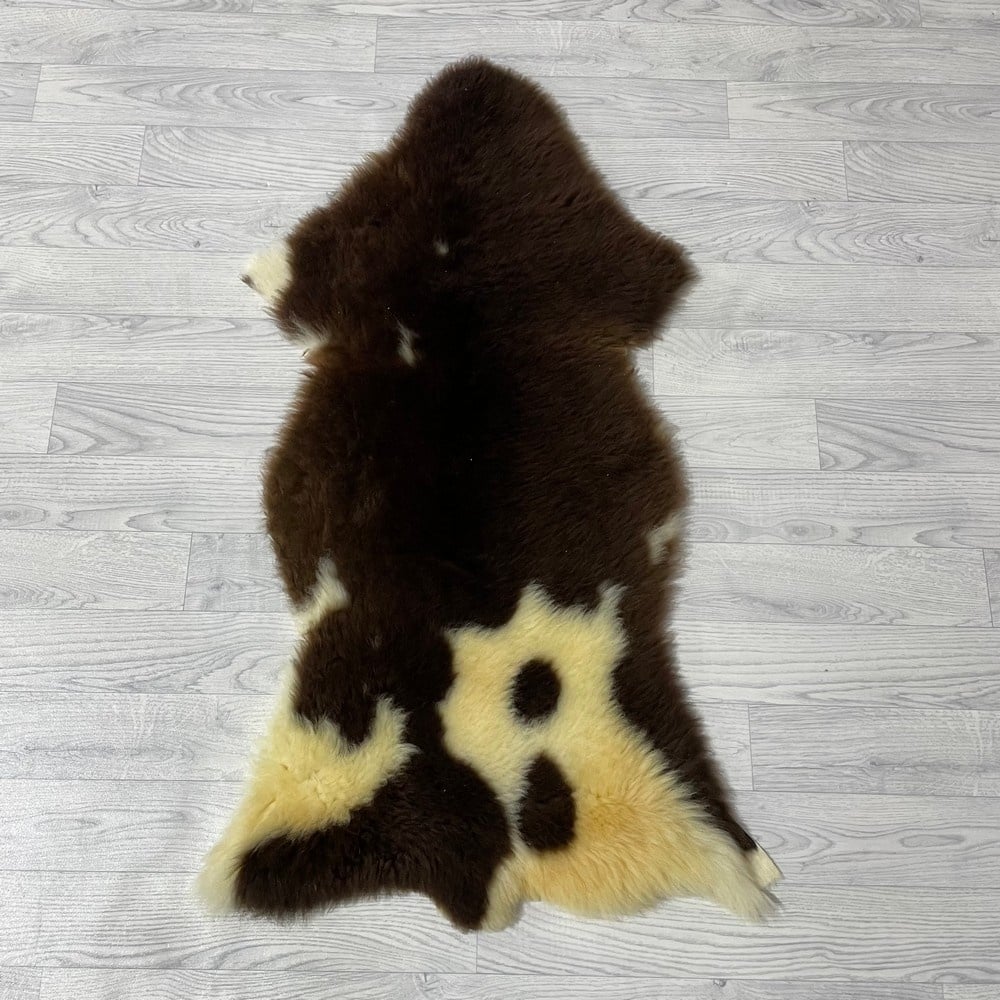 Lederstore Schapenvacht creme bruin 110x65cm