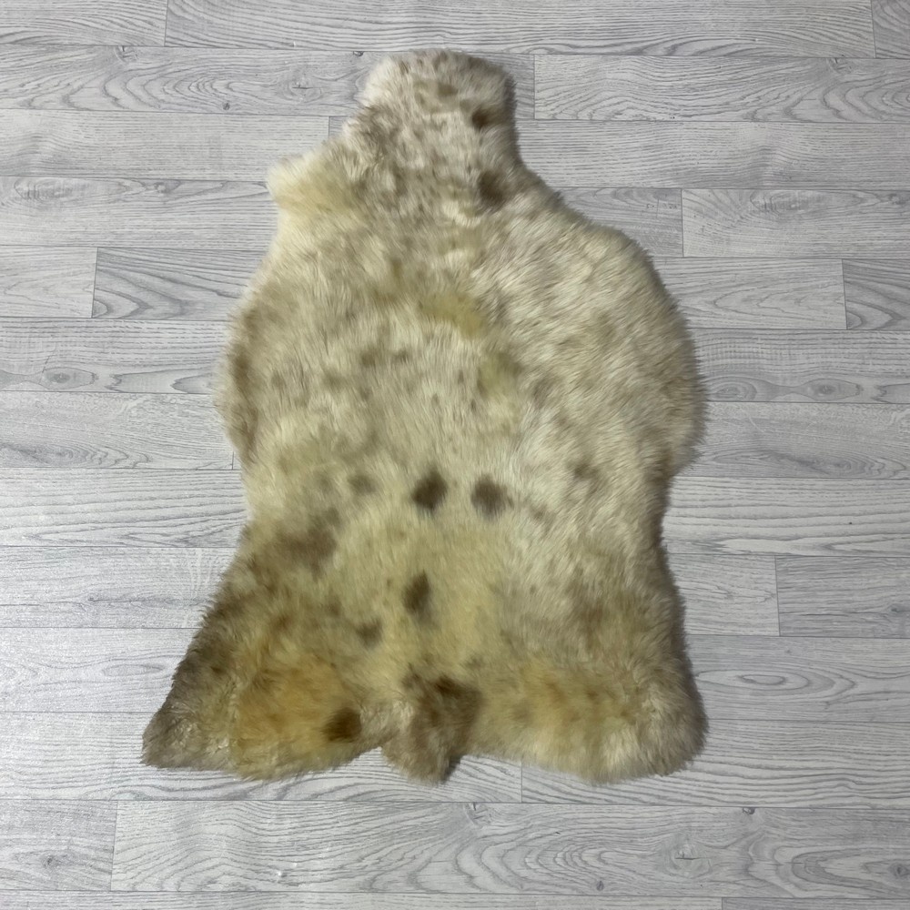 Lederstore Schapenvacht creme bruin 95x65cm