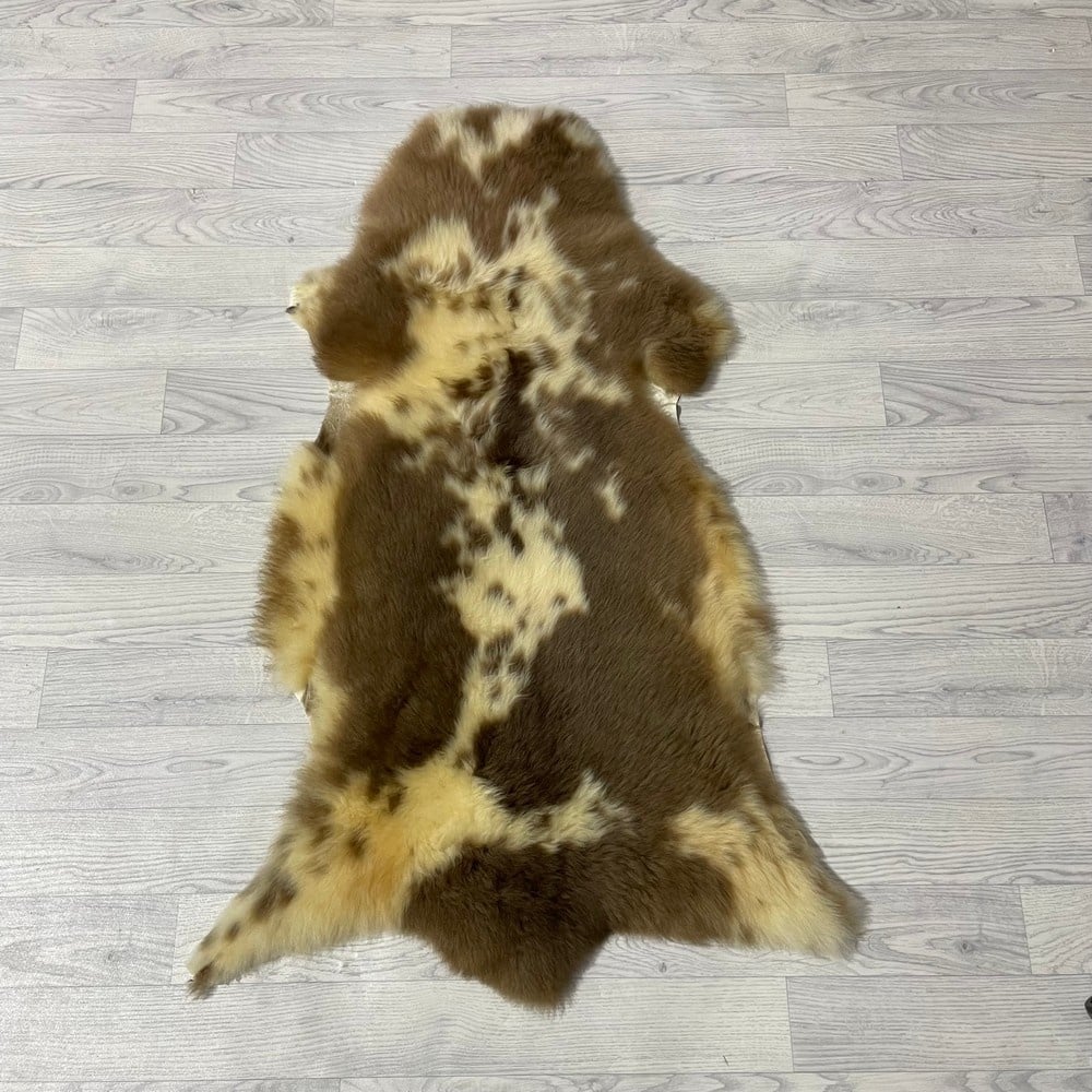 Lederstore Schapenvacht creme bruin 120x75cm