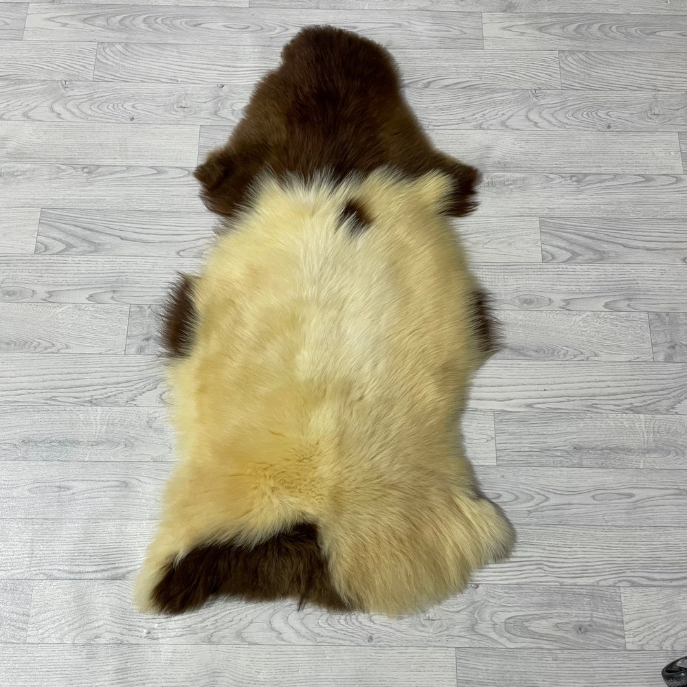 Lederstore Schapenvacht creme bruin 115x60cm