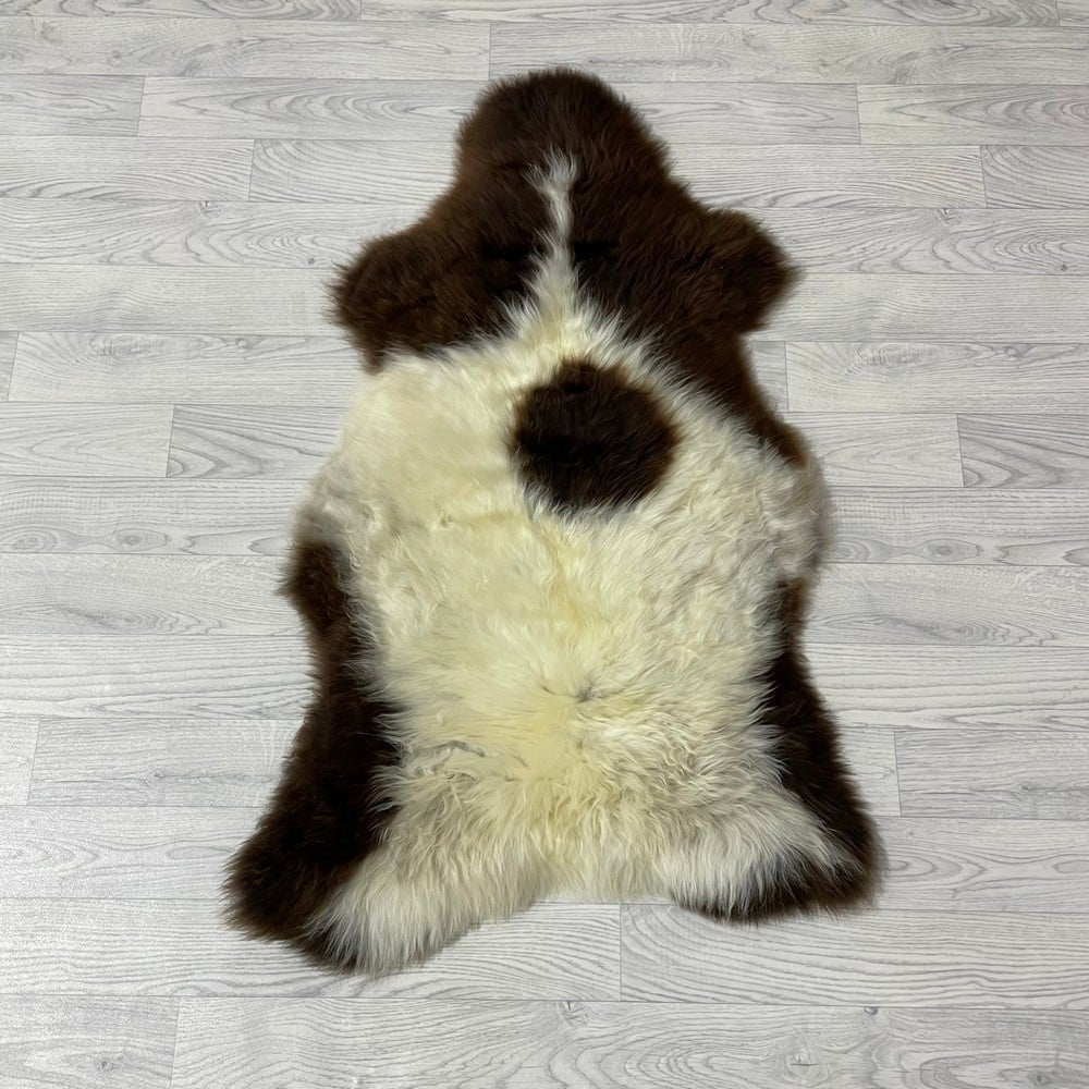 Lederstore Schapenvacht bruin creme 110x70cm M