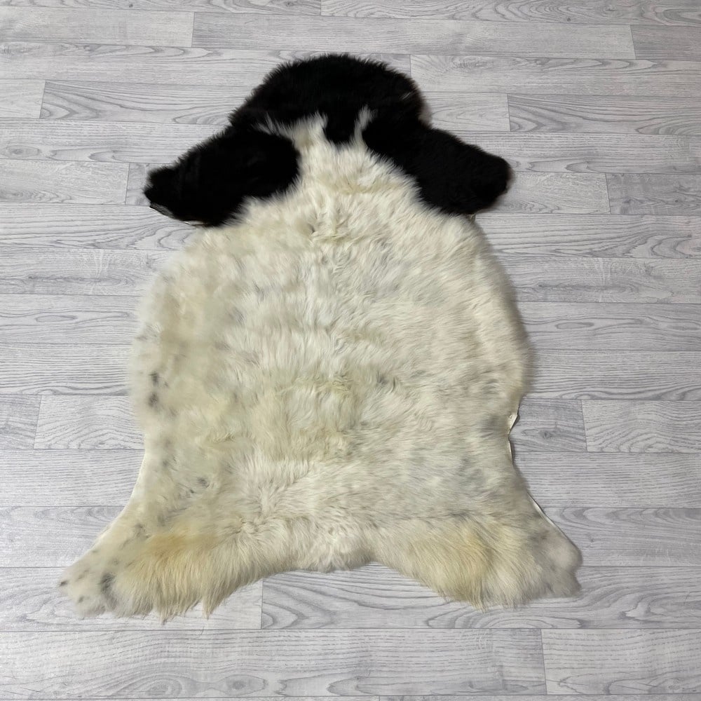 Lederstore Schapenvacht creme bruin grijs 115x85cm M