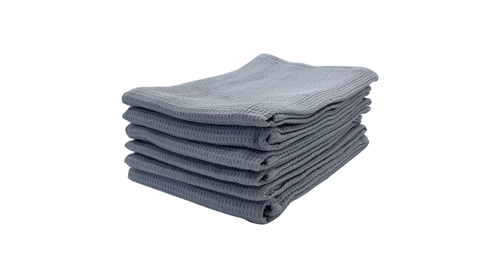 Kade 171 Luxe theedoeken - Lichtgrijs - Handdoek - Keukendoek - Gewafelde theedoek - Katoen - 45x65cm - Set van 6