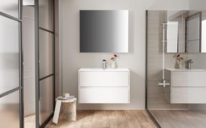 <QuerySet [<AttributeOption: Creavit>]> Aloni Spiegelkast 2 deuren glans witte  ombouw 80 x 70 x 15 cm