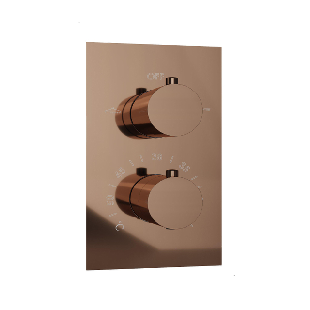 Fortifura Calvi Thermostatische Inbouwkraan - met inbouwdeel - Geborsteld koper PVD (Koper) SW1159496