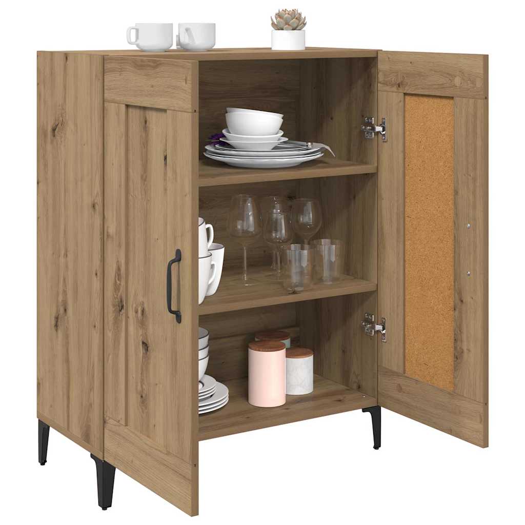 vidaXL Dressoir Artisan Eiken 69,5 x 34 x 90 cm Bewerkt hout