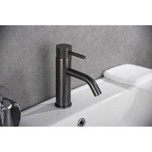 Wiesbaden Ribbd Wastafelkraan met Coldstart - Gunmetal