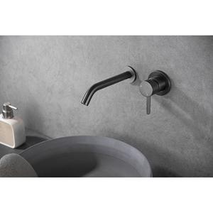 Wiesbaden Ribbd Eenhendel Wastafelkraan met Coldstart - Inbouw Compleet - Gunmetal