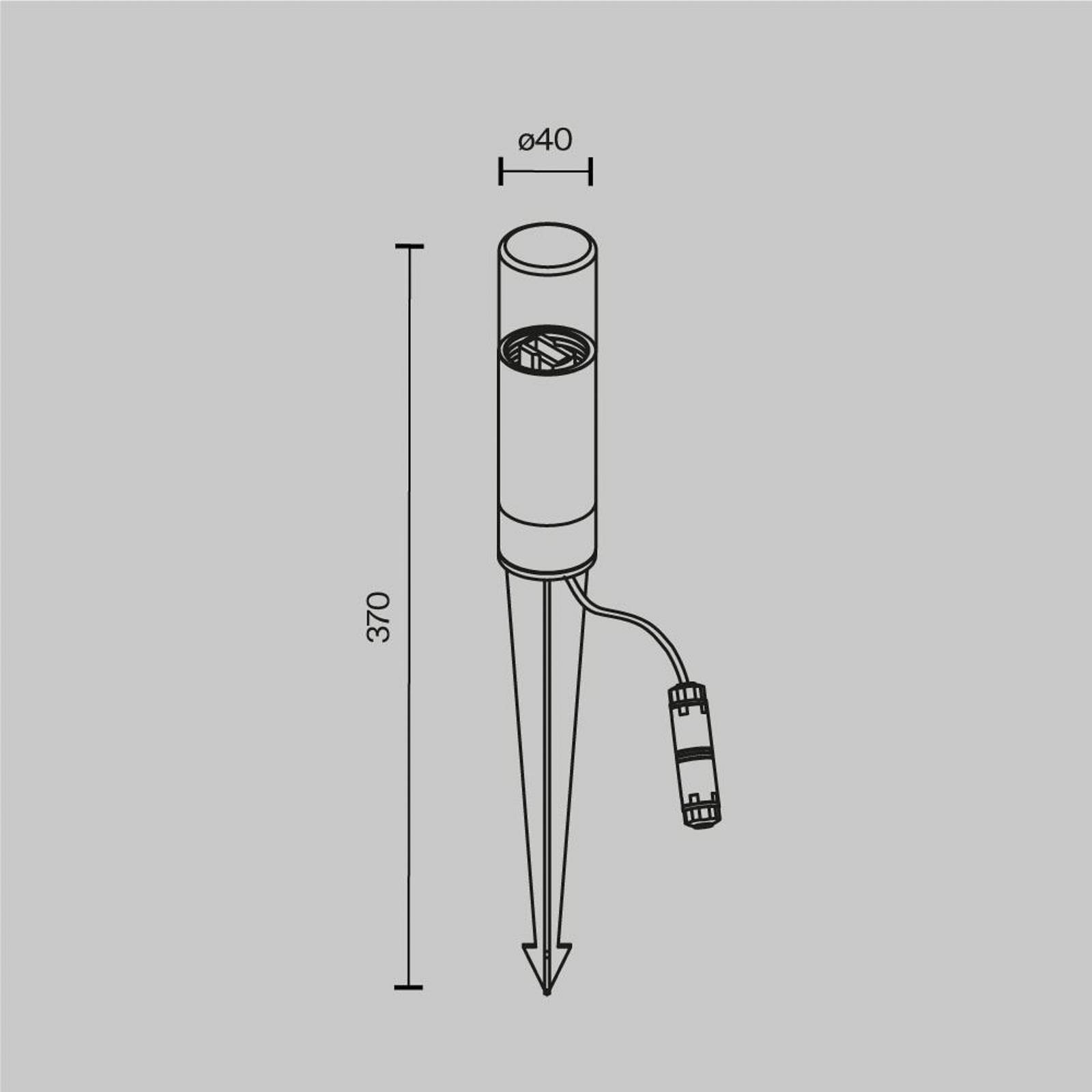 Maytoni Grondspies lamp GLIDE, grafiet, hoogte 37 cm, IP54, G9
