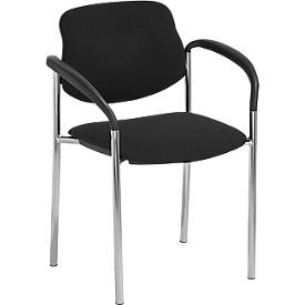 NowyStyl Bezoekersstoel Styl, zwart, verchroomd