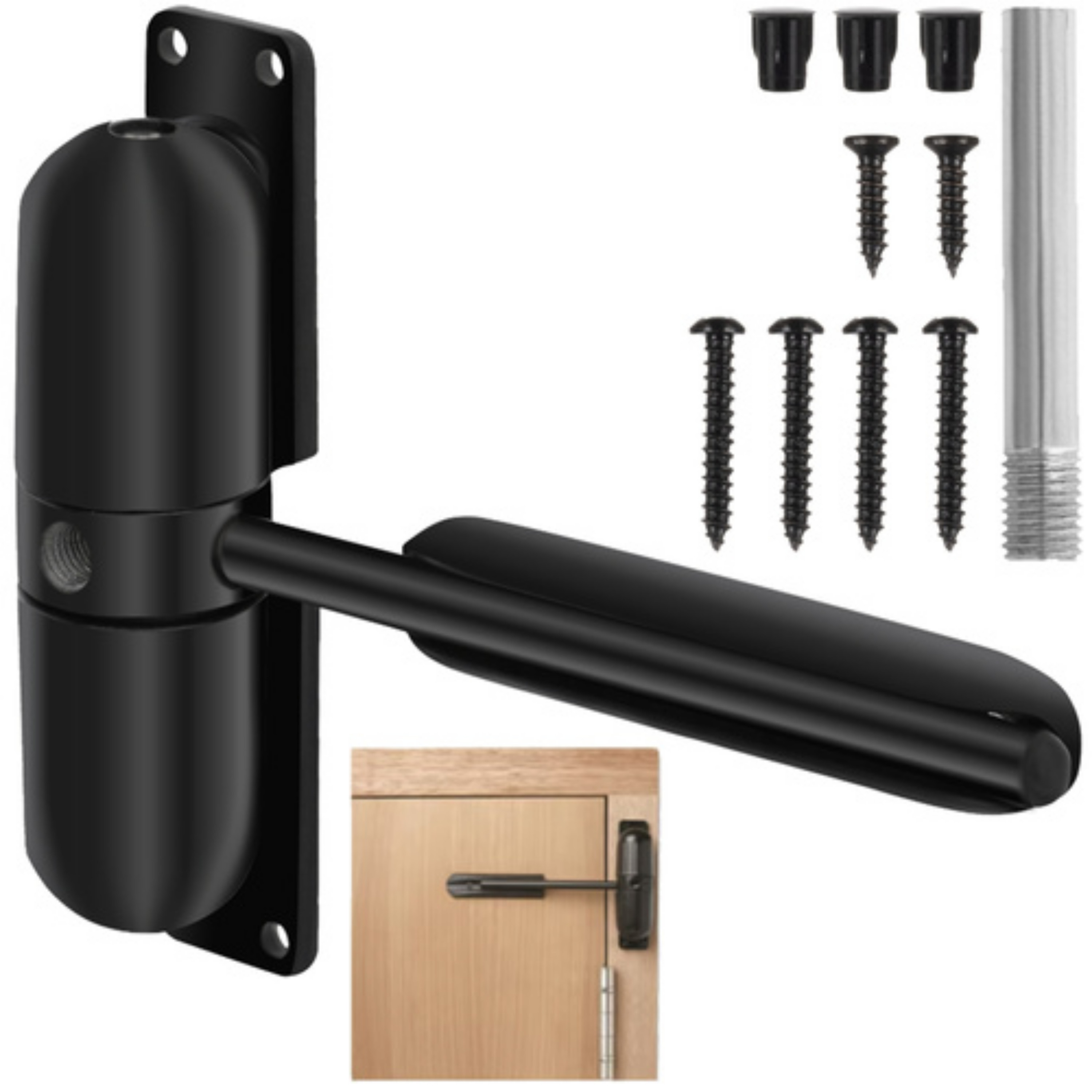 Malatec Deurdranger - zwart - zink - instelbaar - deuren veilig sluiten -