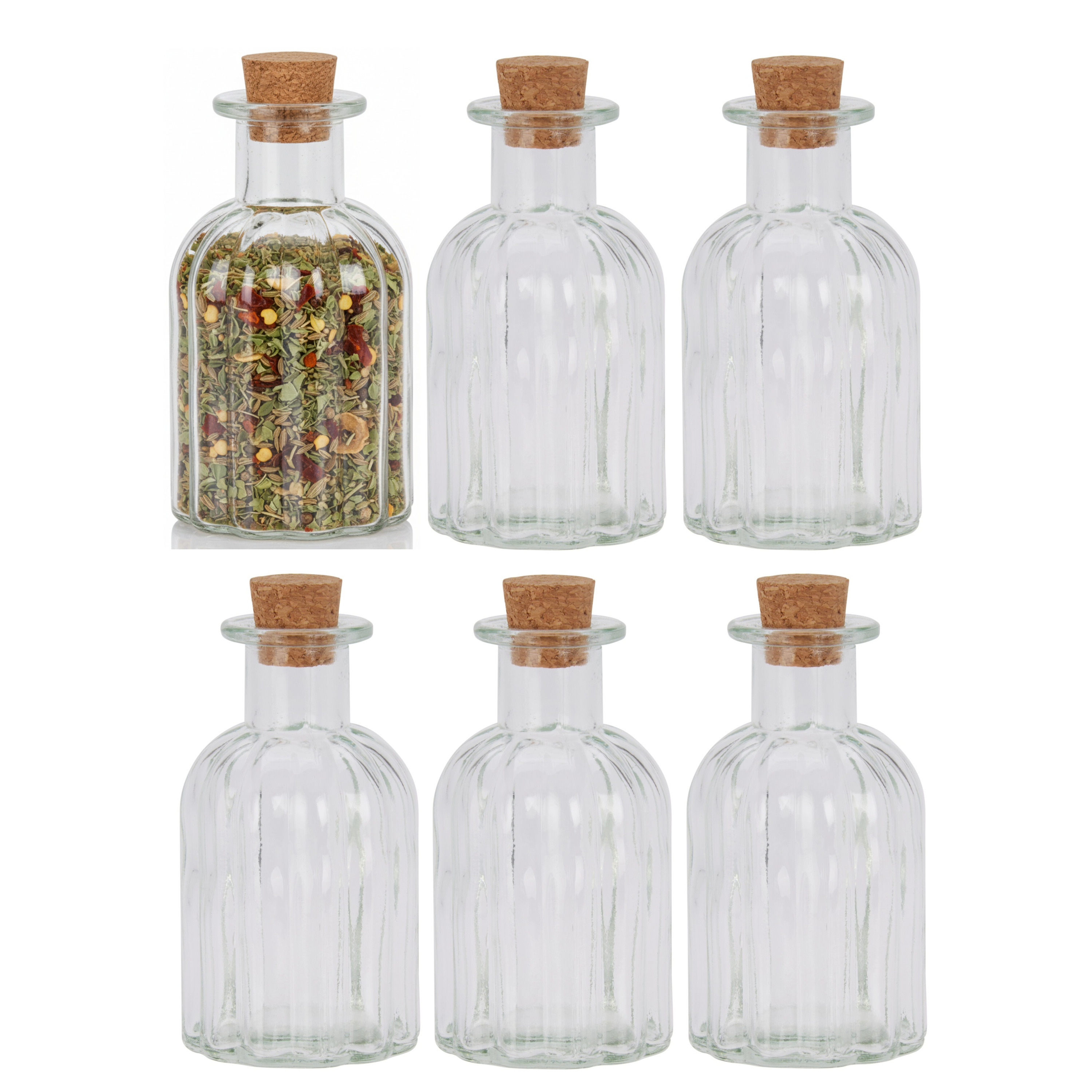 Excellent Houseware Kruidenpotjes / kleine voorraadpotjes - 12x stuks - glas - transparant - 120 ml - Weckpotten -