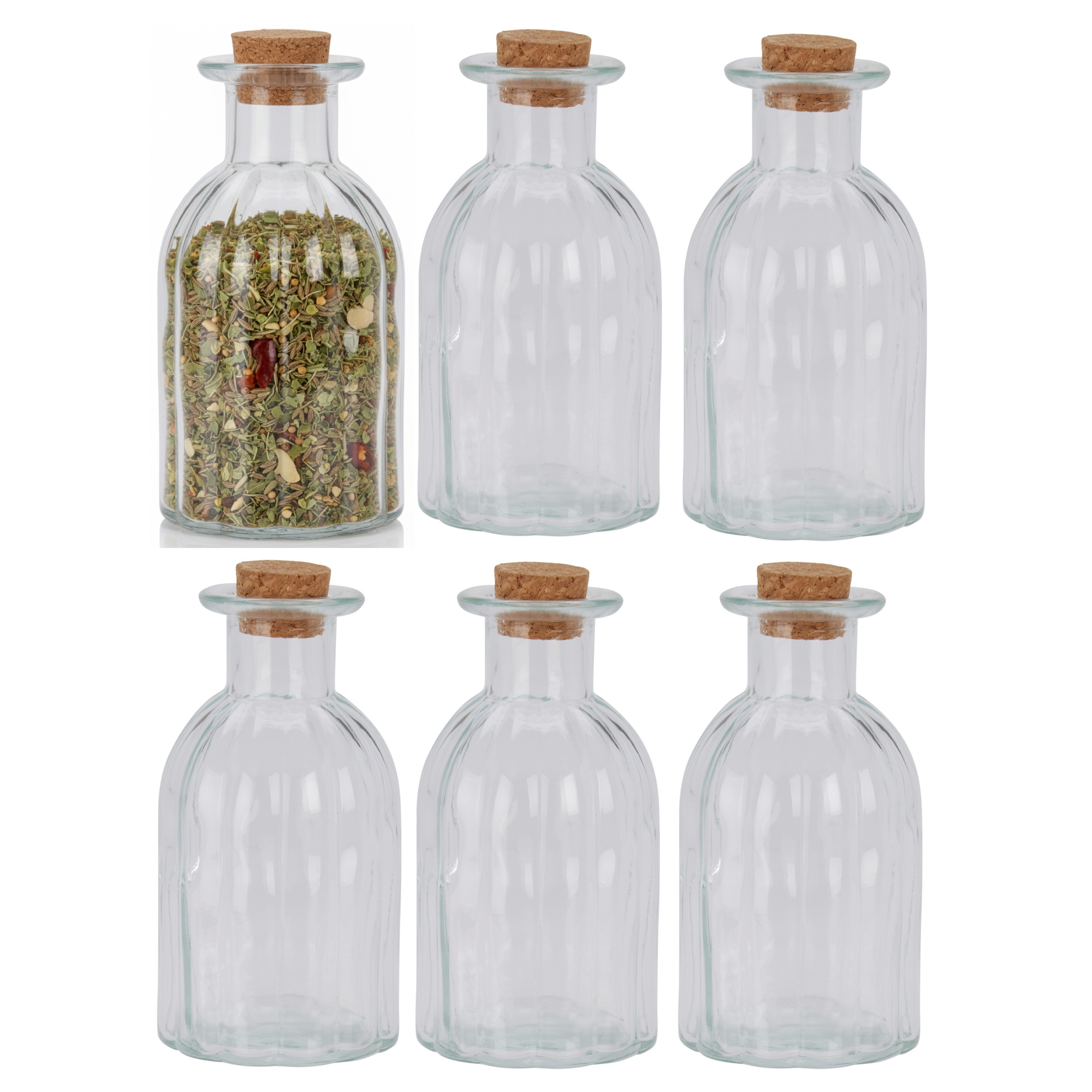 Excellent Houseware Kruidenpotjes / kleine voorraadpotjes - 18x stuks - glas - transparant - 280 ml - Weckpotten -