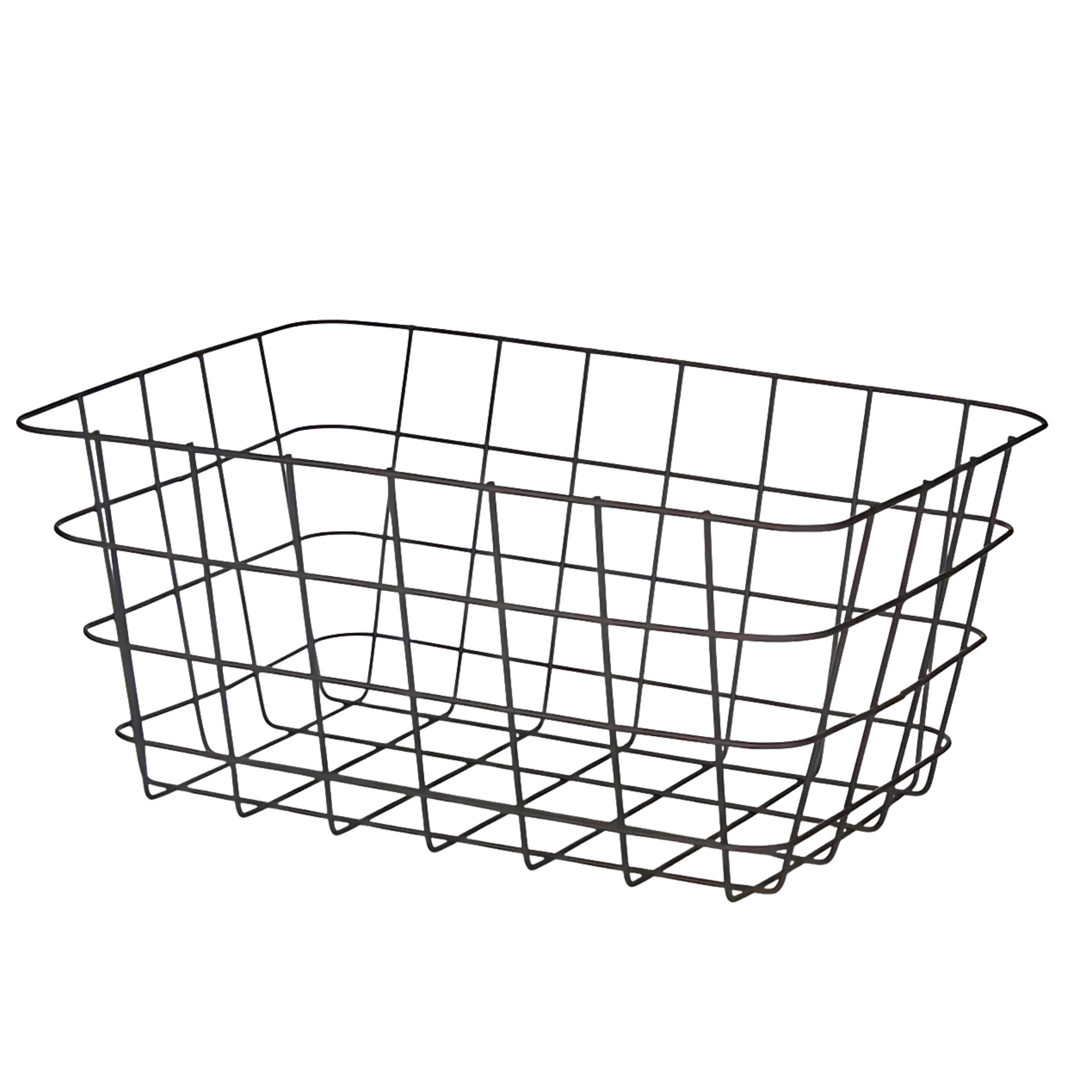 Arte r Industriele draadmand - zwart - metaal - 22 x 30 x 14 cm - opbergmand - woonaccessoires -