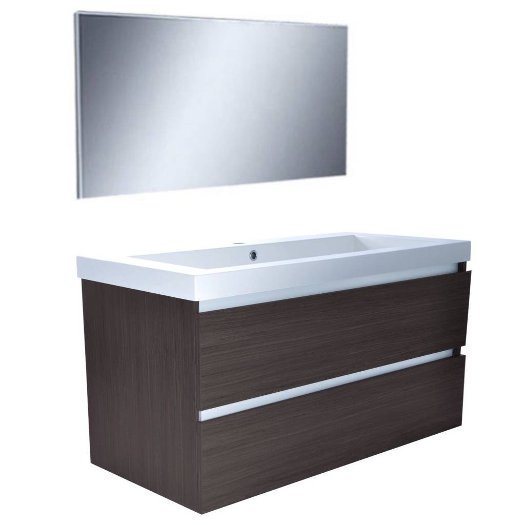 Aqua Splash Badkamermeubel Luna 100X47 Grey Oak 