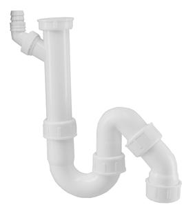 Sanifun Universeelsifon met wasmachine-aansluiting 1 1/2 x 4 cm– Klem, Wit.