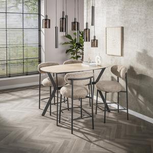 LifestyleFurn Bartafel Laycie Keramiek in Travertin-look, 140 x 75cm - Beige