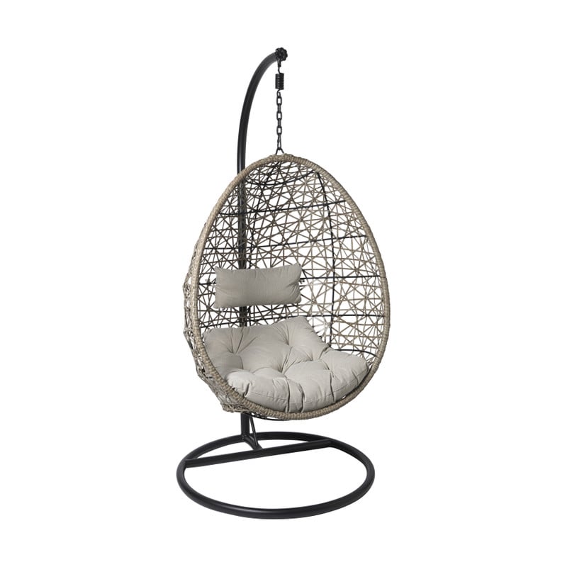 Xenos Hangstoel Hawaii met grjize kussens - bruin - 196 cm