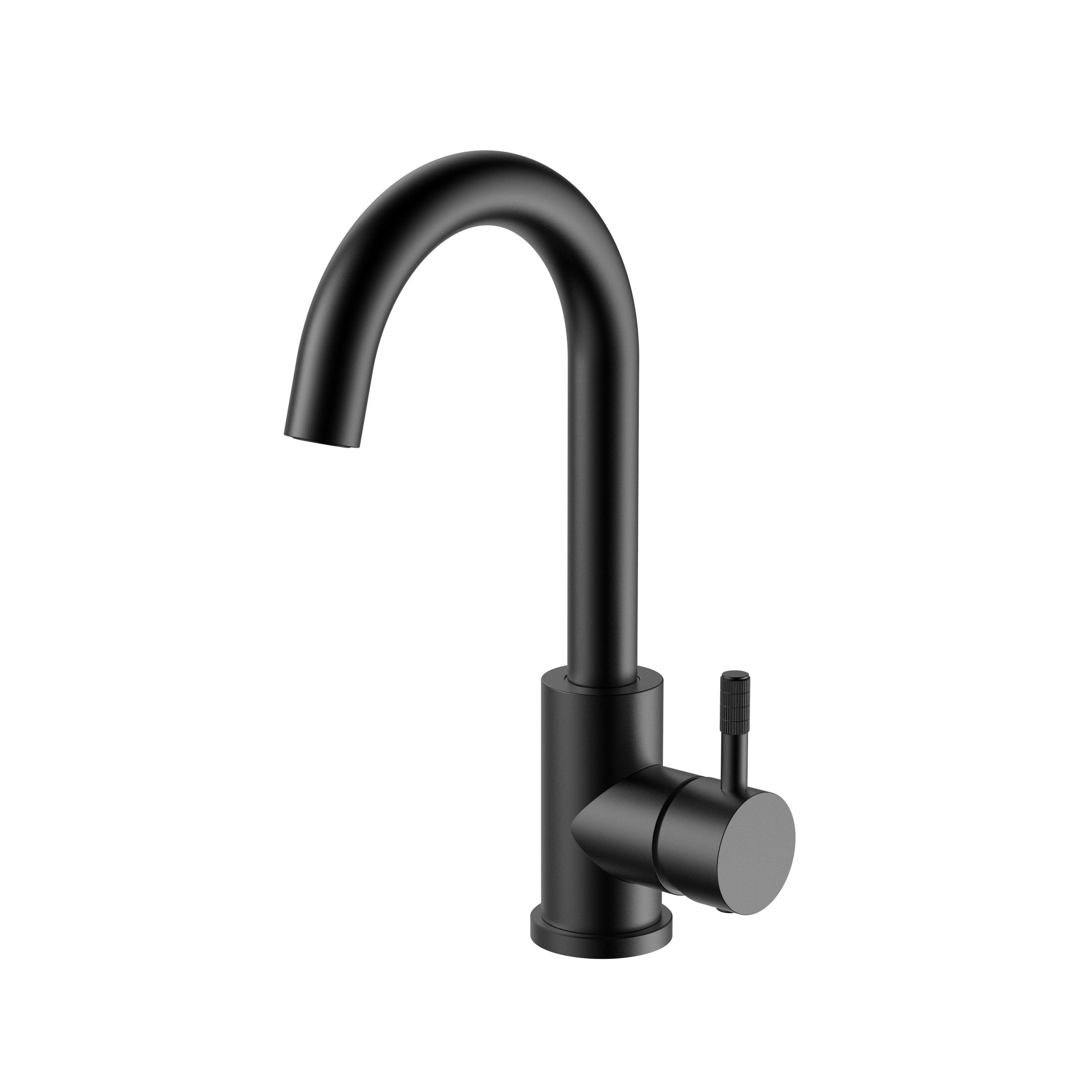 Boss & Wessing Wastafelmengkraan BWS Sensa Uitloop Draaibaar Cold Start Hendel Mat Zwart PVD