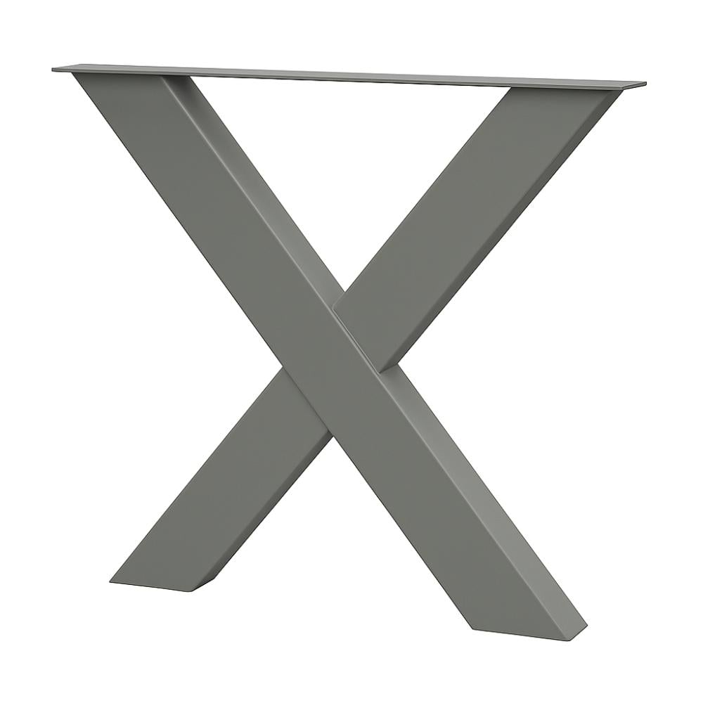 Furniture Legs Europe Premium stalen X tafelpoot 76 bij 10 cm en hoogte 72 cm steengrijs (10 x 10 cm)