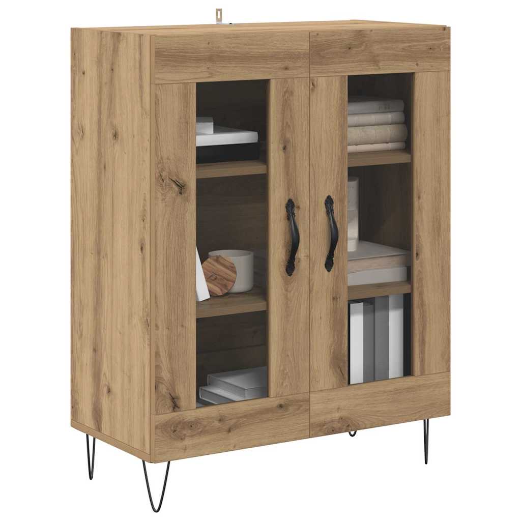 vidaXL Dressoir Artisan Eiken 69,5 x 34 x 90 cm Bewerkt hout