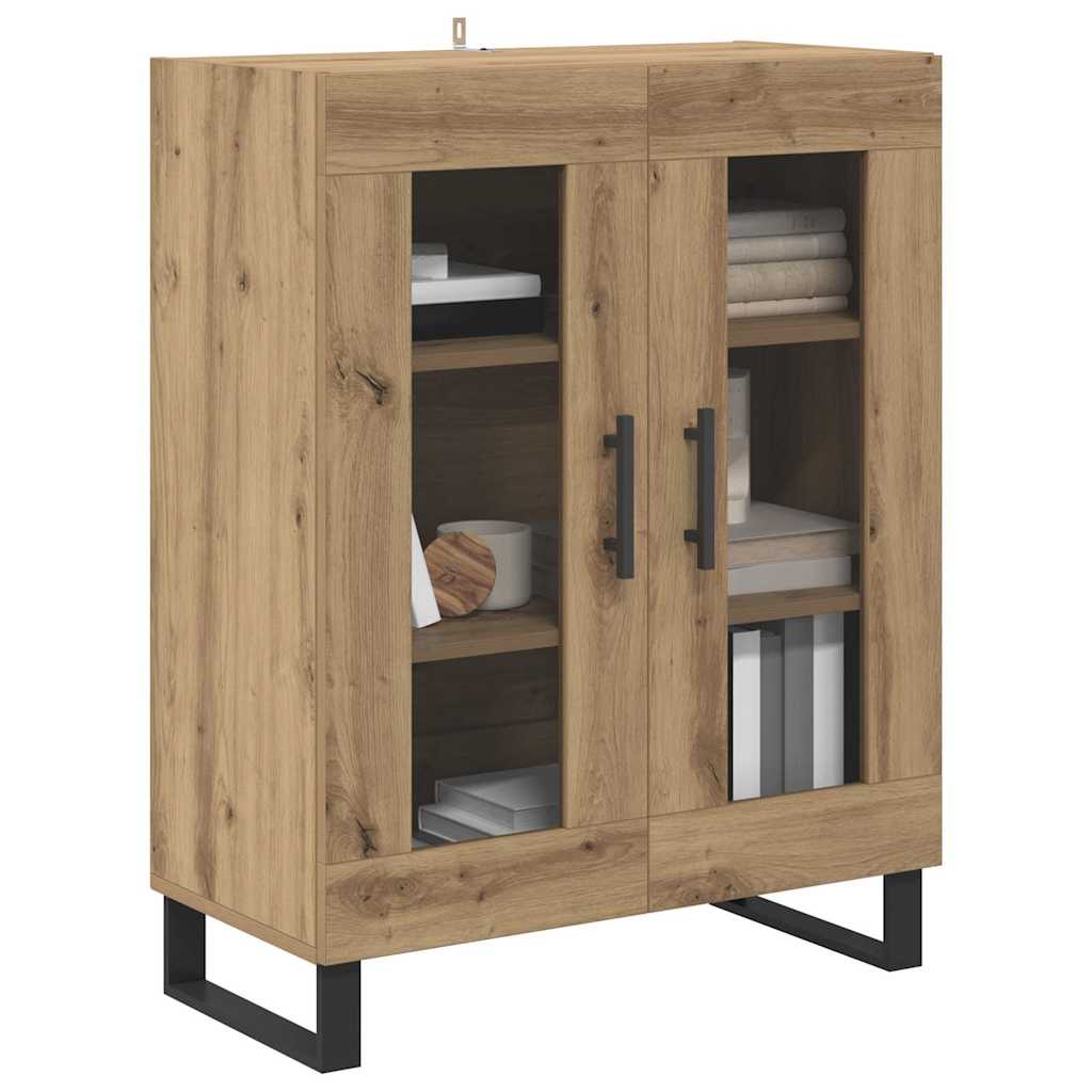 vidaXL Dressoir Artisan Eiken 69,5 x 34 x 90 cm Bewerkt hout
